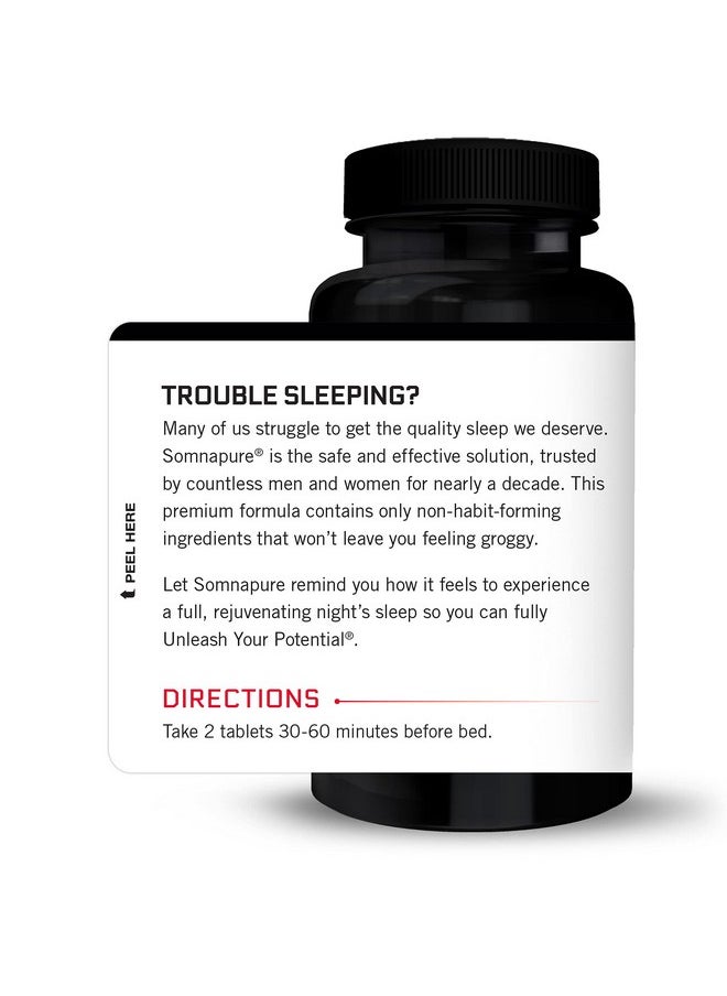 Force Factor Force Factor Somnapure Drug-No Sleep Aid for Adults with Melatonin, Valerian Root, & Lemon Balm, Non-Habit-Forming Sleeping Pills, Fall Asleep Calm at Night, Wake Up Refreshed, 120 Tablets (2-Pack)  - Image 3