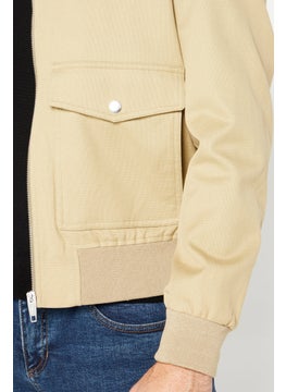 THE KOOPLES Men Long Sleeve Solid Shirt Jacket, Beige  - Image 4