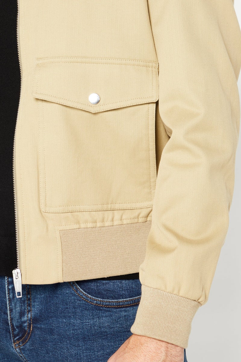 THE KOOPLES Men Long Sleeve Solid Shirt Jacket, Beige  - Image 4