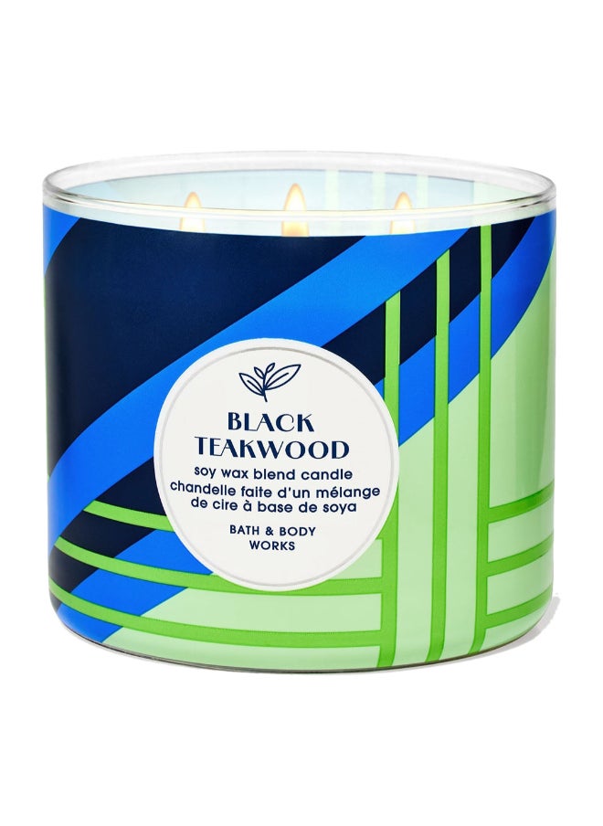 Bath & Body Works Black Teakwood 3-Wick Candle 