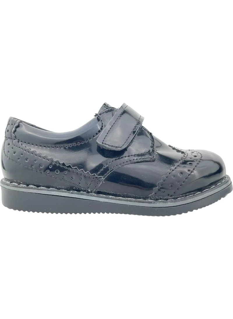 Nubebe Patent Leather Double Faced Boys Shoes Black Patent Leather