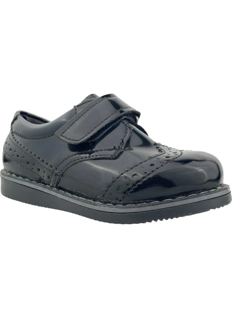 Nubebe Patent Leather Double Faced Boys Shoes Black Patent Leather