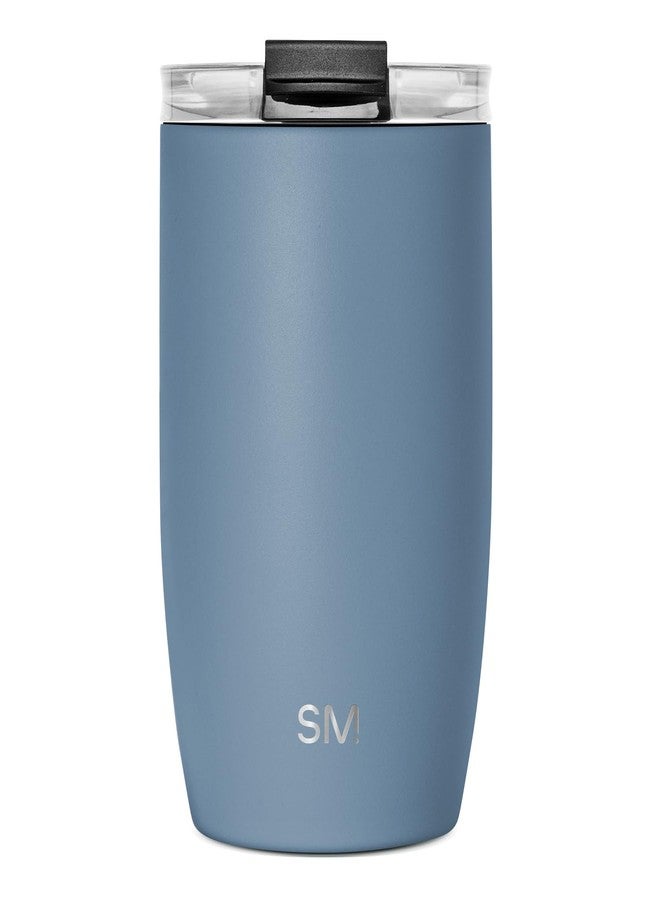 Simple Modern Travel Coffee Mug Tumbler with Flip Lid | Reusable Insulated Stainless Steel Cold Brew Iced Coffee Cup Thermos | Gifts for Women Men Him Her | Voyager Collection | 12oz | Blue Dune - Image 2