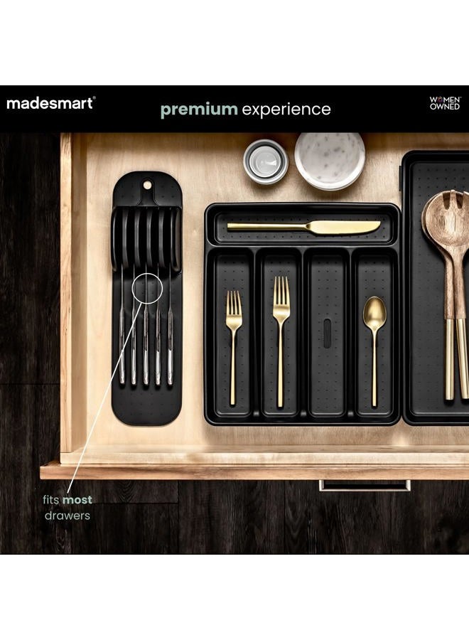 Madesmart Antimicrobial Classic Small In-Drawer Knife Mat, Soft-Grip, Non-Slip Drawer Organizer, Long-Lasting Home Organization, EPA Certified, Carbon - Image 2