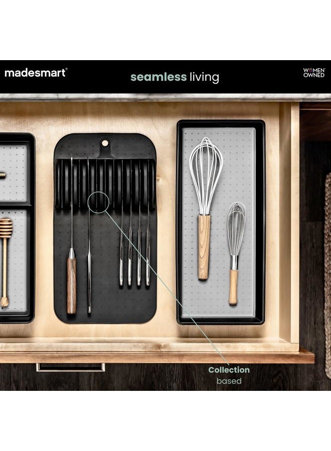 Madesmart Antimicrobial Classic Small In-Drawer Knife Mat, Soft-Grip, Non-Slip Drawer Organizer, Long-Lasting Home Organization, EPA Certified, Carbon - Image 3