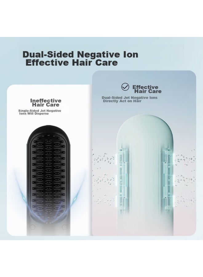 Lena Straight Hair Brush, Negative Ion Flat Iron, Straightening Brush, Inner Folding, Mini Portable Bangs Curling Iron, Hair-friendly, Short Hair Straightening Electric Comb, Volumizing Brush, Ln-f7 - Image 3