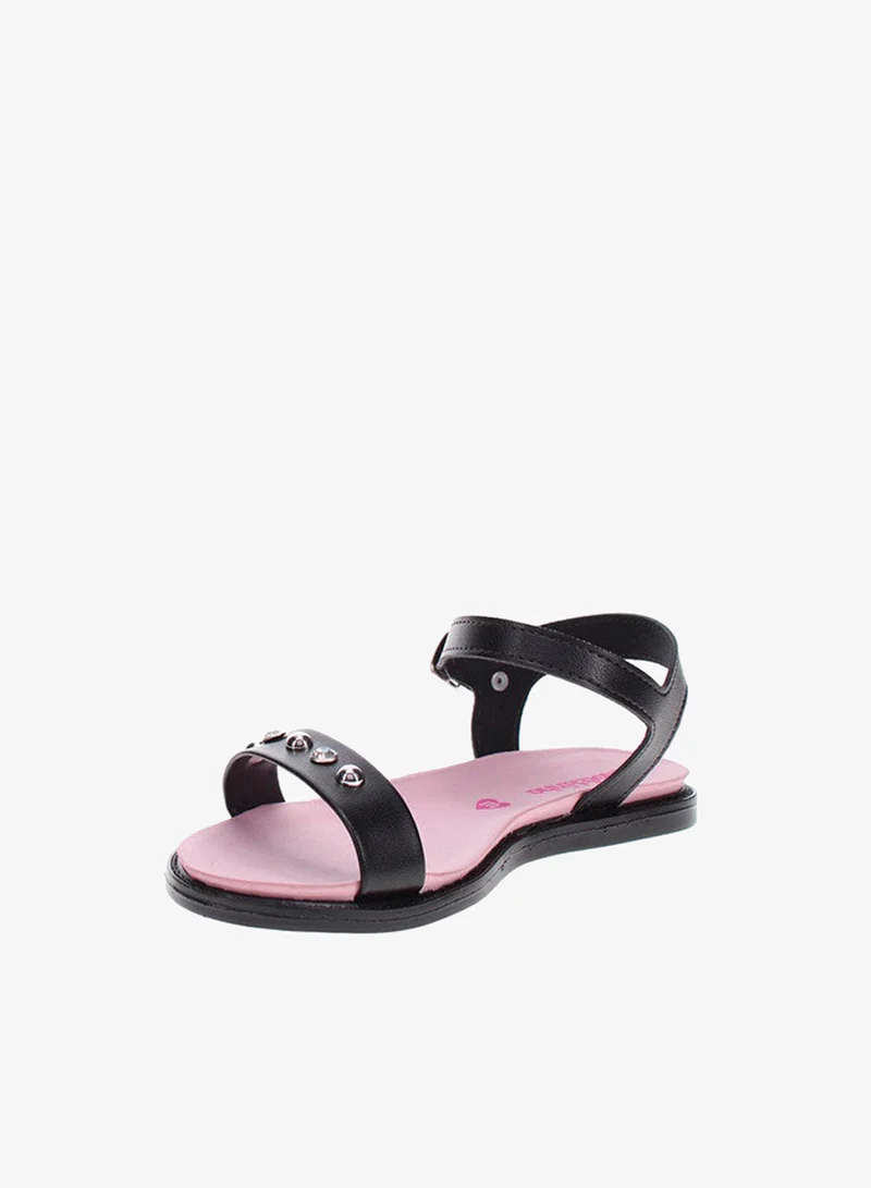 موليكينها Molekinha Junior Girls Sandals With Back Strap Black | Made In Brazil