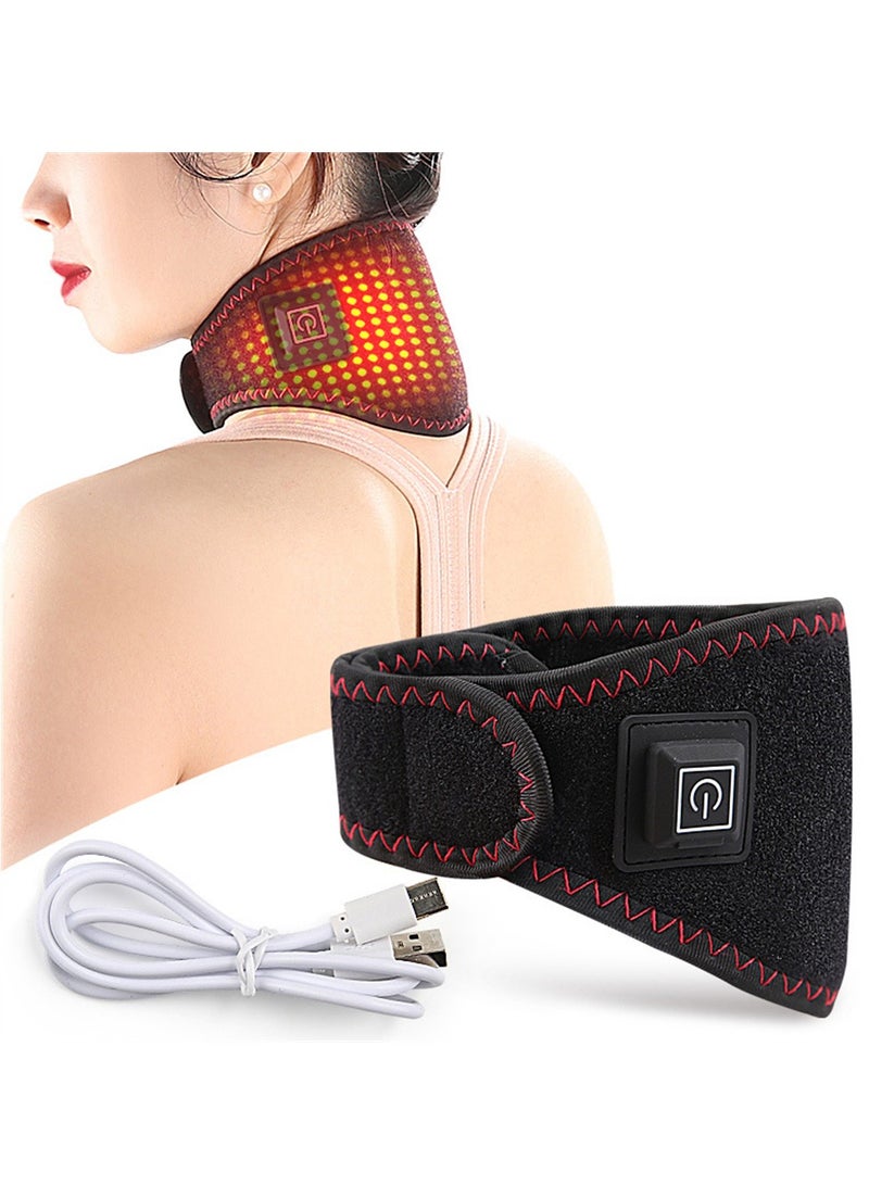 USB Heated Neck Brace – Adjustable Support Wrap for Men & Women, Neck Warmer for Pain Relief, Stiffness, Headache & Relaxation - Image 1