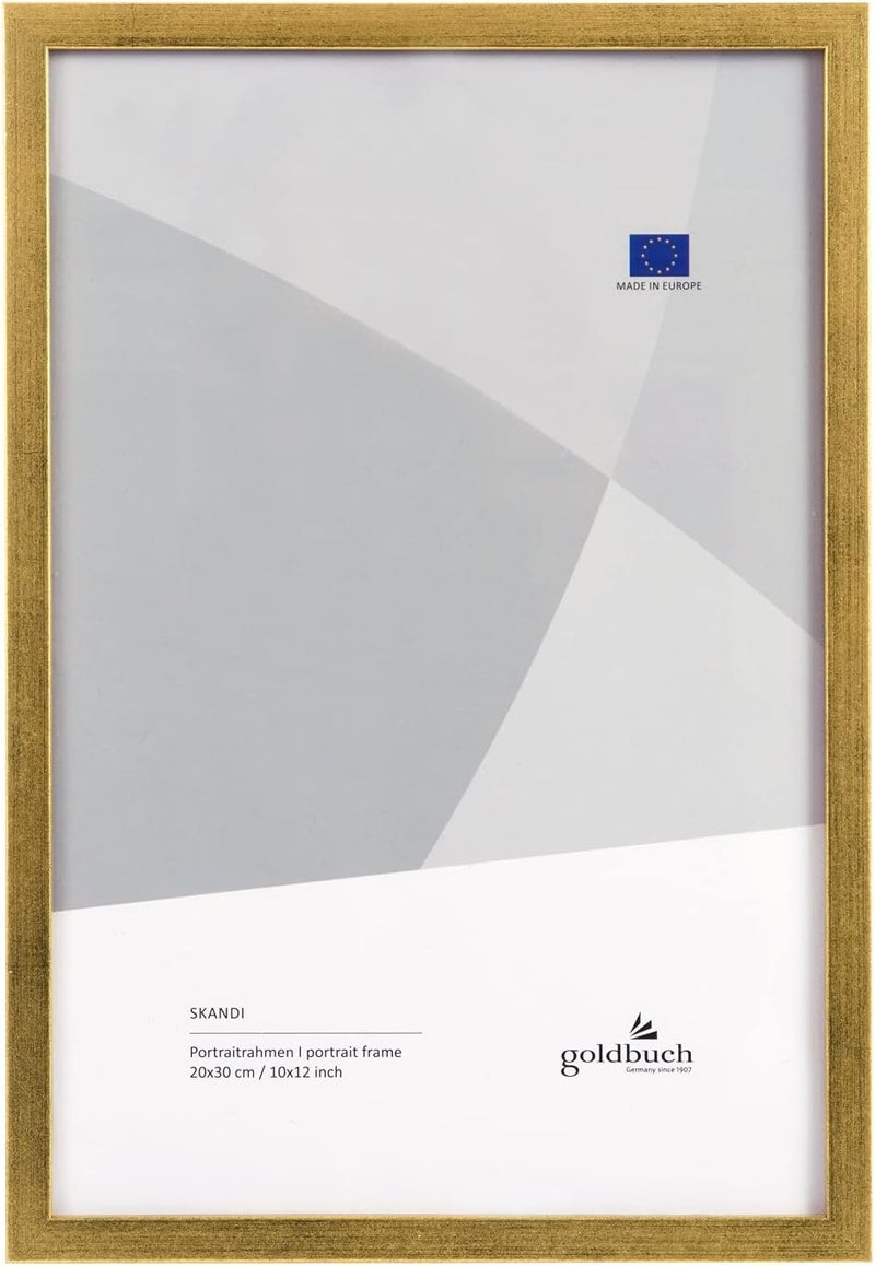 goldbuch Skandi Picture Frame, 20 x 30 cm, Single Frame Made of Real Wood, Portrait Frame for Standing, Wooden Frame with Wall Mount, Photo Frame, Gold Frame - Image 1