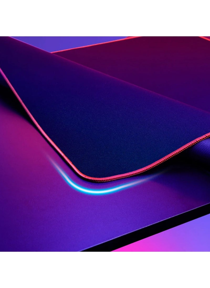 سكيل تك مكتب ألعاب SH GMD06 1 RGB مع إمكانية الجلوس والوقوف، مع تعديل كهربائي للارتفاع، وإضاءة LED، وسطح منحني، وخطاف سماعة رأس، وحامل أكواب، ولوحة ماوس - محطة عمل مريحة للاعبين  - Image 4
