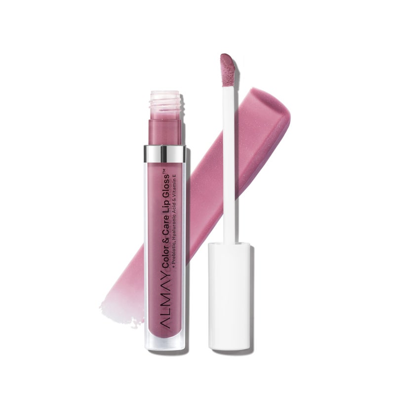 Almay Color  Care Hydrating Lip Gloss Soft Natural Hues Prebiotic Complex Hyaluronic FillingSphere Technology 600 Lunar Blush 01 Fl Oz