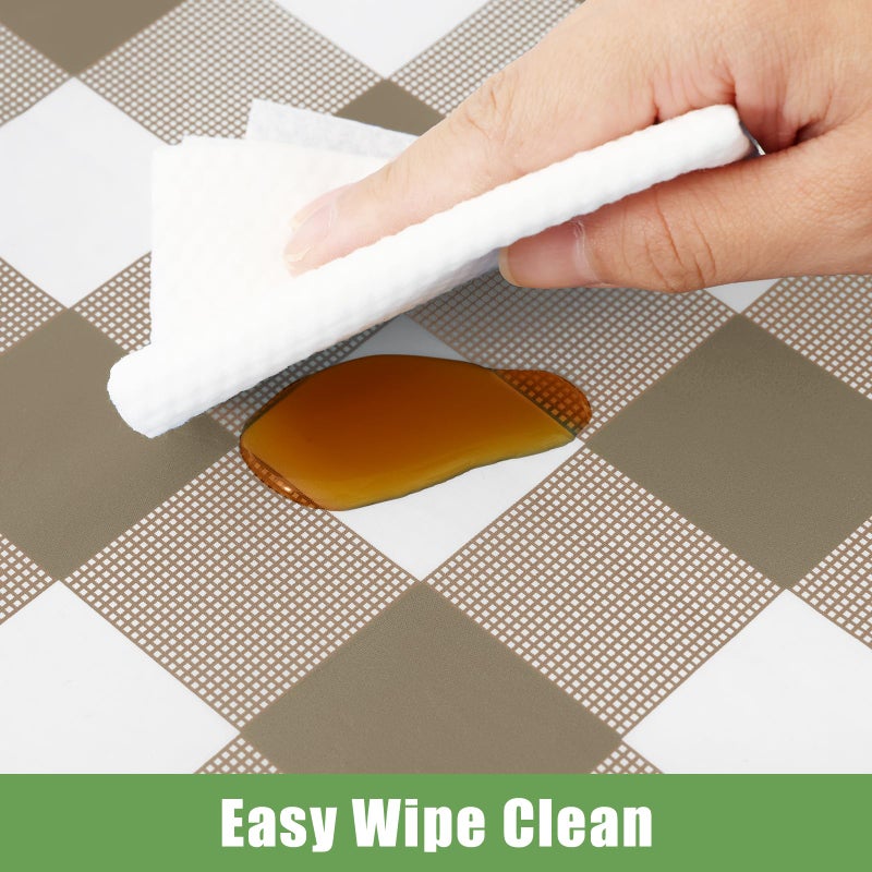Smiry 3 Pack Khaki Gingham Disposable Tablecloths - 54" x 108" Heavy Duty Plastic Table Cloth, Waterproof Buffalo Plaid Table Covers for Picnic, Banquets, Outdoor Parties - Image 4