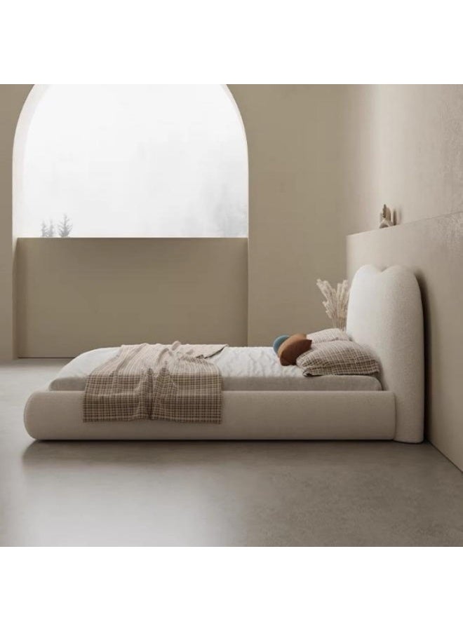 Generic Luxury Luxe Fleece Fabric King Queen Bed Frame with Mattress  - Image 4