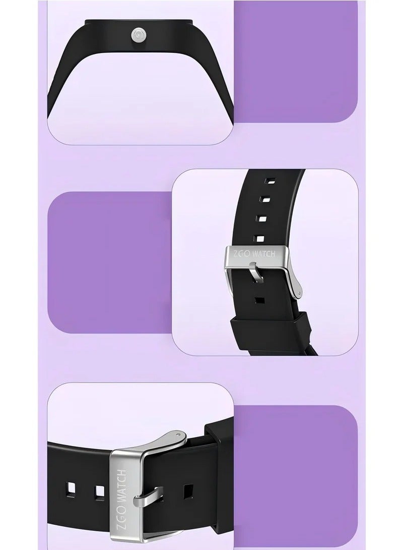 Hello Kitty Black Square Cartoon Sanrio Hello Kitty Pattern Children's Watch Silicone Strap Suitable for All Ages Kids Gift Watches - Image 2