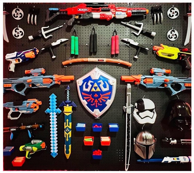 WallPeg لوحة حائطية من وولبيج لتنظيم تخزين بنادق نيرف 3 قطع 24 بوصة × 16 بوصة لحامل لوحة بنادق نيرف لتنظيم الجدران - Image 5