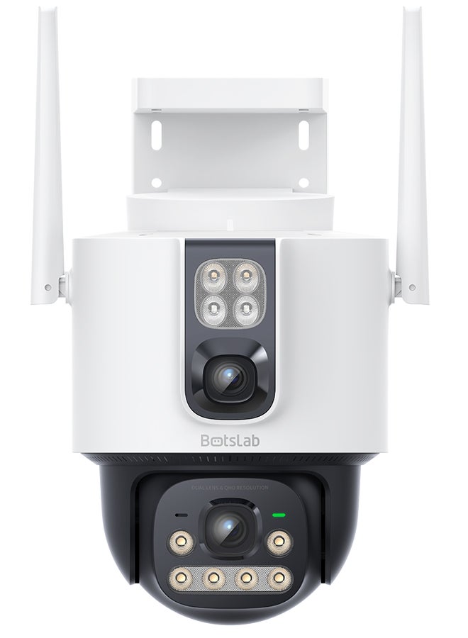 Botslab كاميرا أمان خارجية مزدوجة العدسة بدقة 2K 4MP4MP بيضاء - Image 3