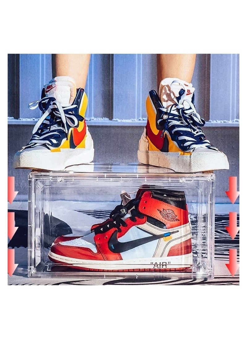Generic - Magnetic Drop Front Shoe Box,Sneaker Box Transparent,Display Stackable Shoe Storage Sneaker, Advanced Side Opening Shoe Box - Image 1