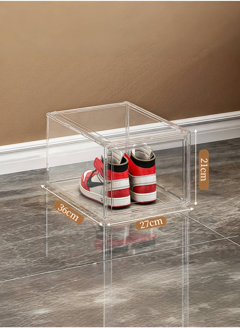 Generic - Magnetic Drop Front Shoe Box,Sneaker Box Transparent,Display Stackable Shoe Storage Sneaker, Advanced Side Opening Shoe Box - Image 1
