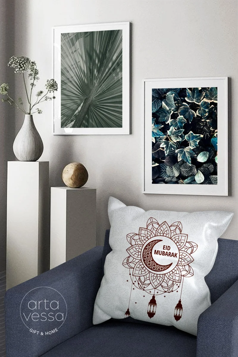 ارتافيسا Double Sided Digital Printed Decorative Faux Leather Ramadan (Ramadan) Themed Throw Pillow Cover