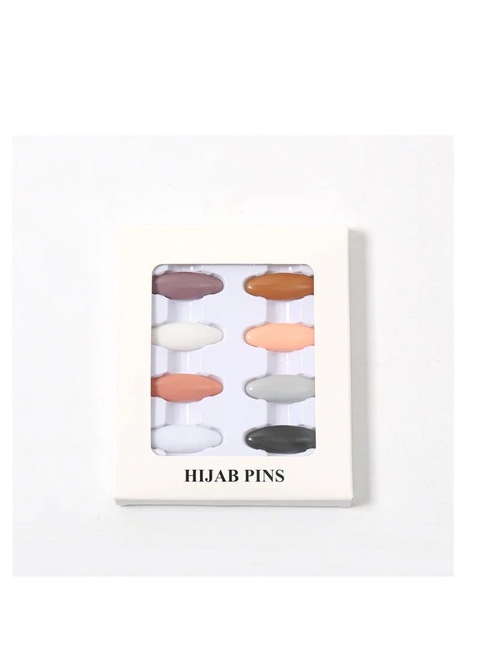 مجموعة من ثماني دبابيس طرحة كليبس للأمان بألوان مختلفة - Image 2