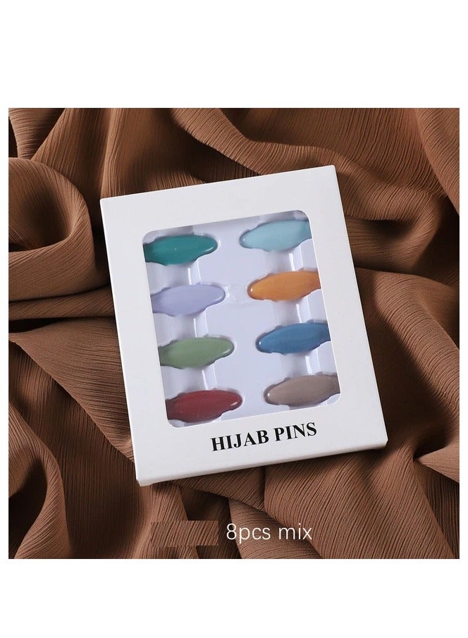 مجموعة من ثماني دبابيس طرحة كليبس للأمان بألوان مختلفة - Image 1