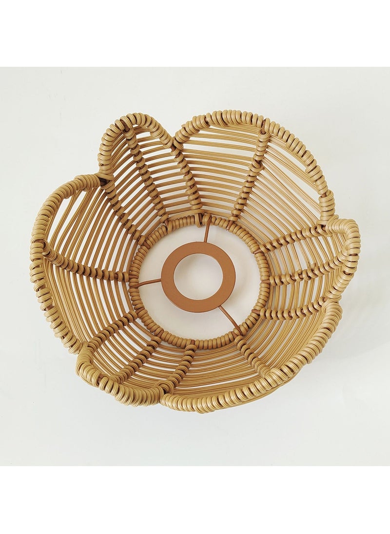 Mei Lifestyle Hand Woven Rattan Cage Pendant Light Cover with Aesthetic Design (Size 25x30CM)  - Image 3