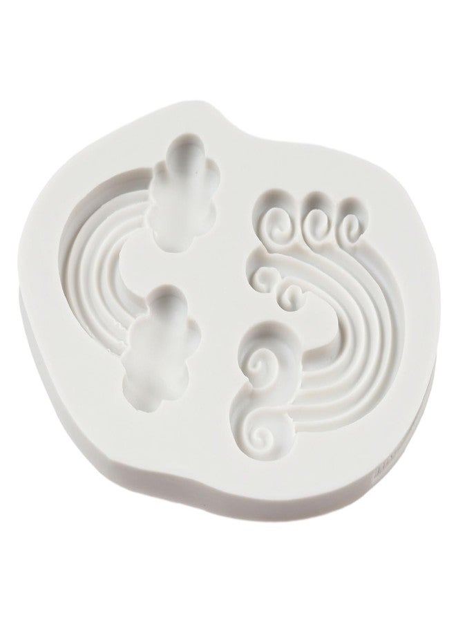 QDMOLDS قوالب سيليكون بألوان قوس قزح، قالب كيك فوندان بألوان قوس قزح لتزيين كيك عيد ميلاد الطفل، قالب حلوى، قالب كب كيك، قالب شوكولاتة، قالب طين بوليمر، قالب عجينة سكر - Image 5