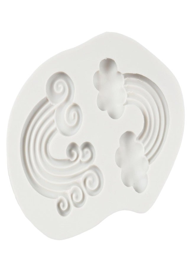 QDMOLDS قوالب سيليكون بألوان قوس قزح، قالب كيك فوندان بألوان قوس قزح لتزيين كيك عيد ميلاد الطفل، قالب حلوى، قالب كب كيك، قالب شوكولاتة، قالب طين بوليمر، قالب عجينة سكر - Image 4