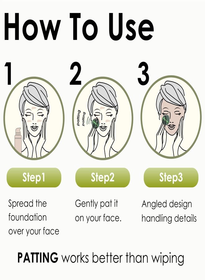 COOL-ANGLE 5Pcs Makeup Sponge For Foundation Concealer And Powder, Latex Free Blender Sponge For Natural And Easy Makeup Soft Long-lasting And Beginner-friendly, Green, Medium - Image 5