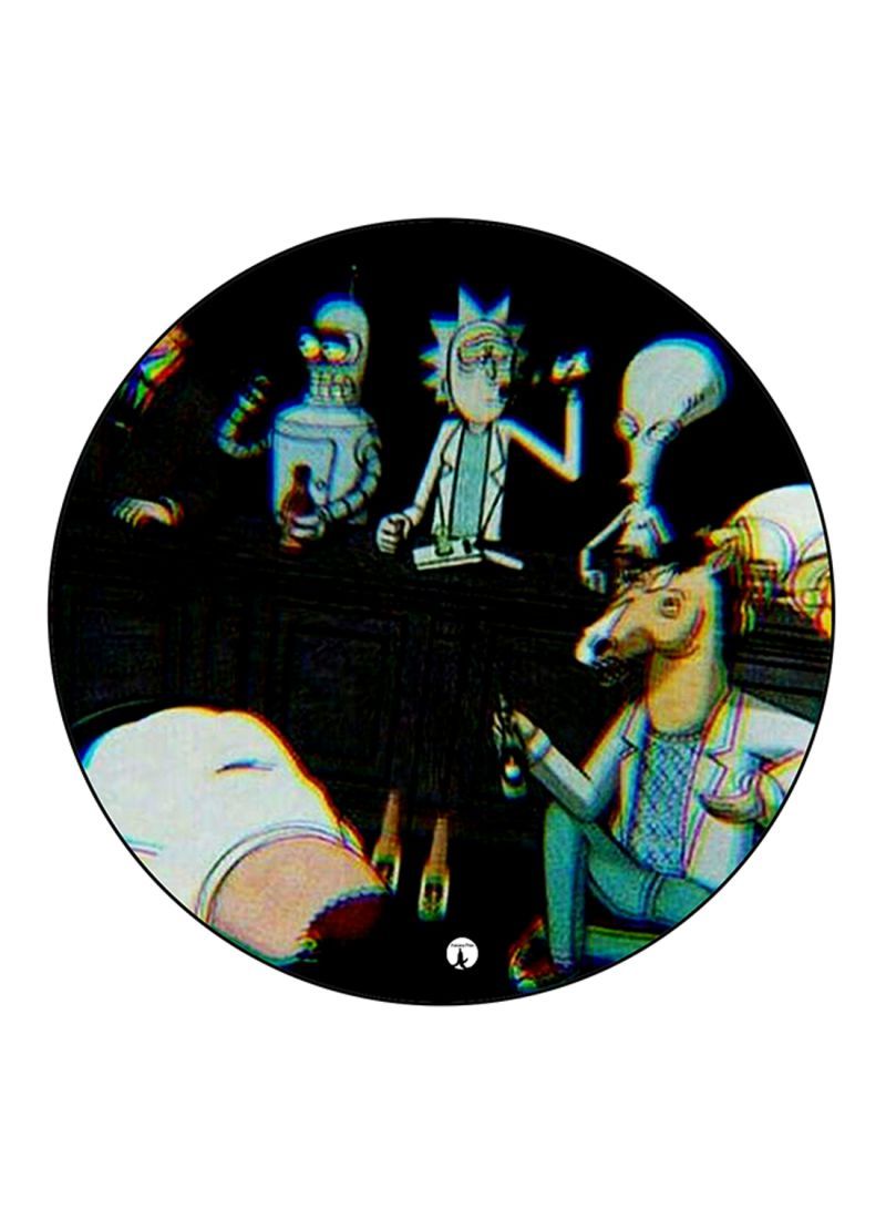 RKN Rick And Morty Printed Mouse Pad Round  Multicolour