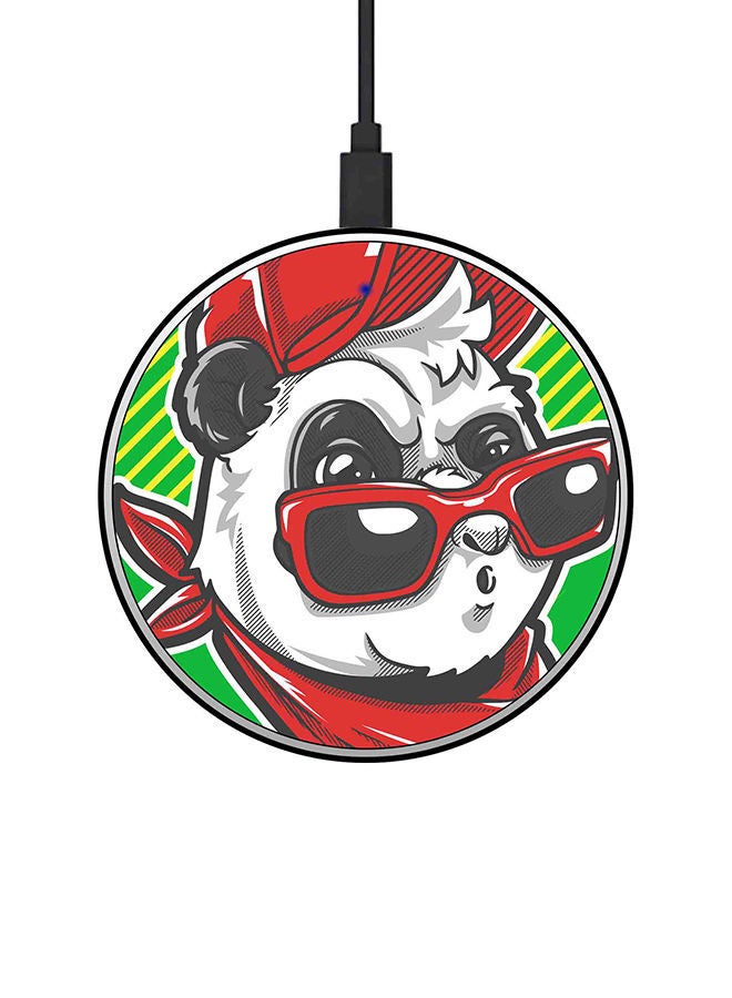 NIBEMINENT Swag Panda Printed Fast Wireless Charger With USB Cable Multicolour - Image 1