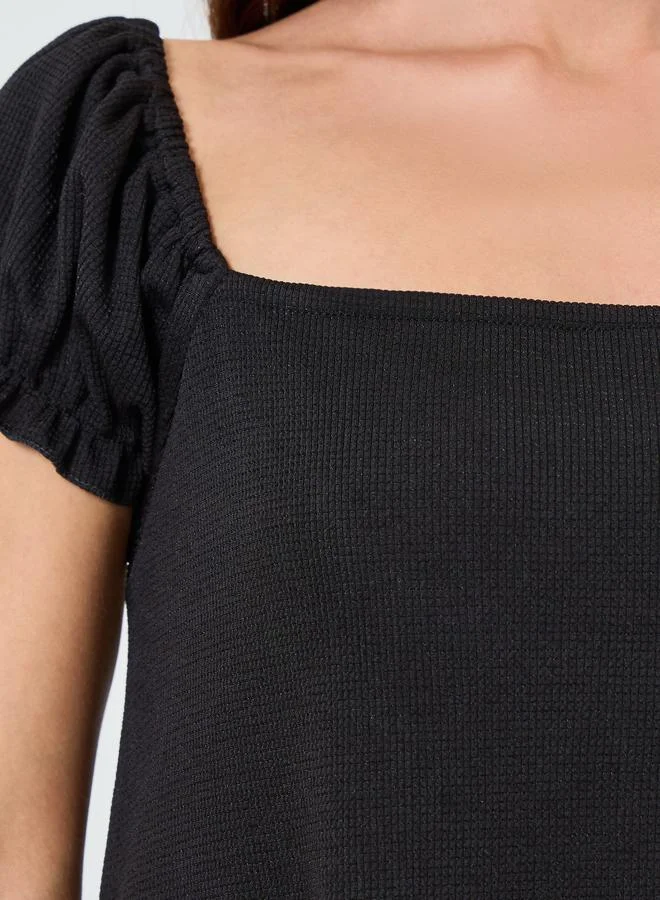 Maxim Creation  Women Black Square Neck Mini Dress for Women | Best Price UAE