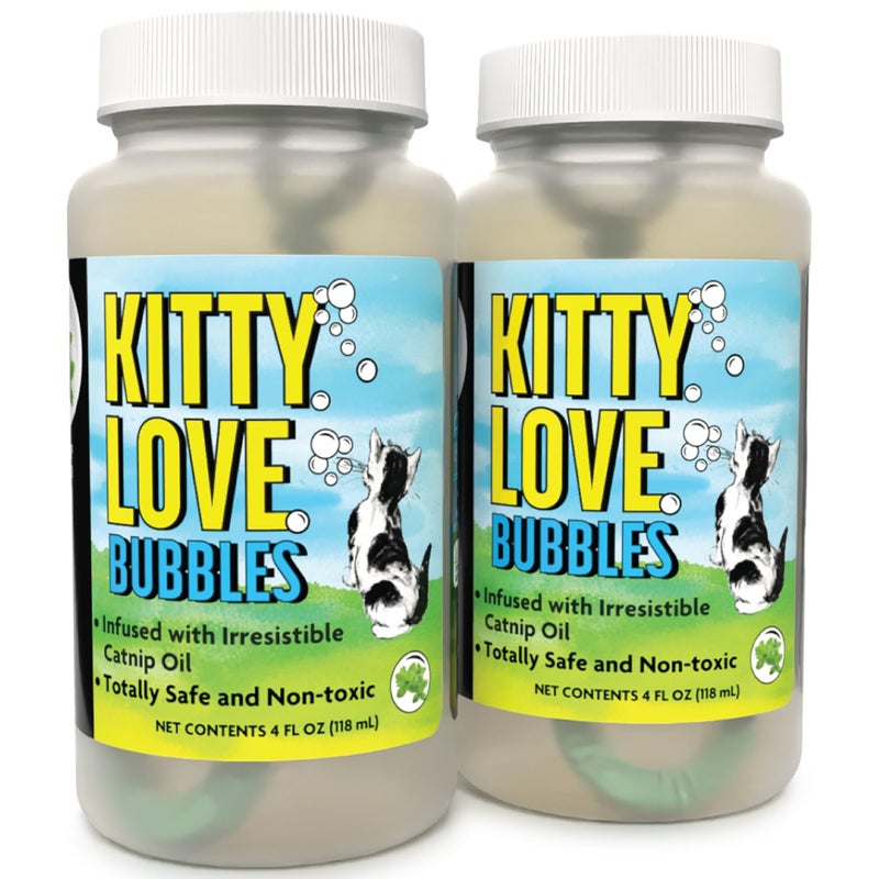 Atomic Bubbles Kitty Love Bubbles 2 Pack Catnip Scented 4oz Bottles Catnip Infused Long Lasting Bubbles for Cats NonToxic AllergenFree Combine Toy Treat - Image 2