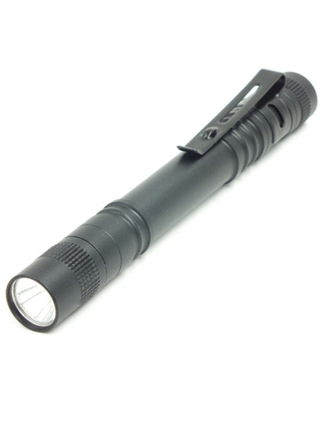 No.7 Mini Pen-shaped Flashlight Aluminum Alloy Waterproof Clip Gift Light Handheld Aaa Battery Torch Small Led Flashlight-Color:12.8cm Long 2 Section Flashlight White Light - Image 4