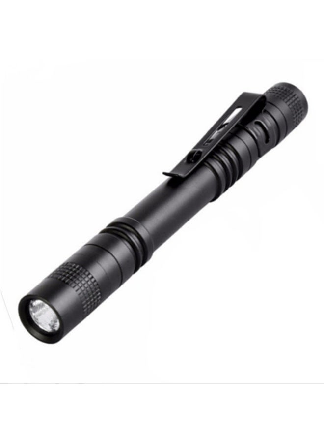 No.7 Mini Pen-shaped Flashlight Aluminum Alloy Waterproof Clip Gift Light Handheld Aaa Battery Torch Small Led Flashlight-Color:12.8cm Long 2 Section Flashlight White Light - Image 1