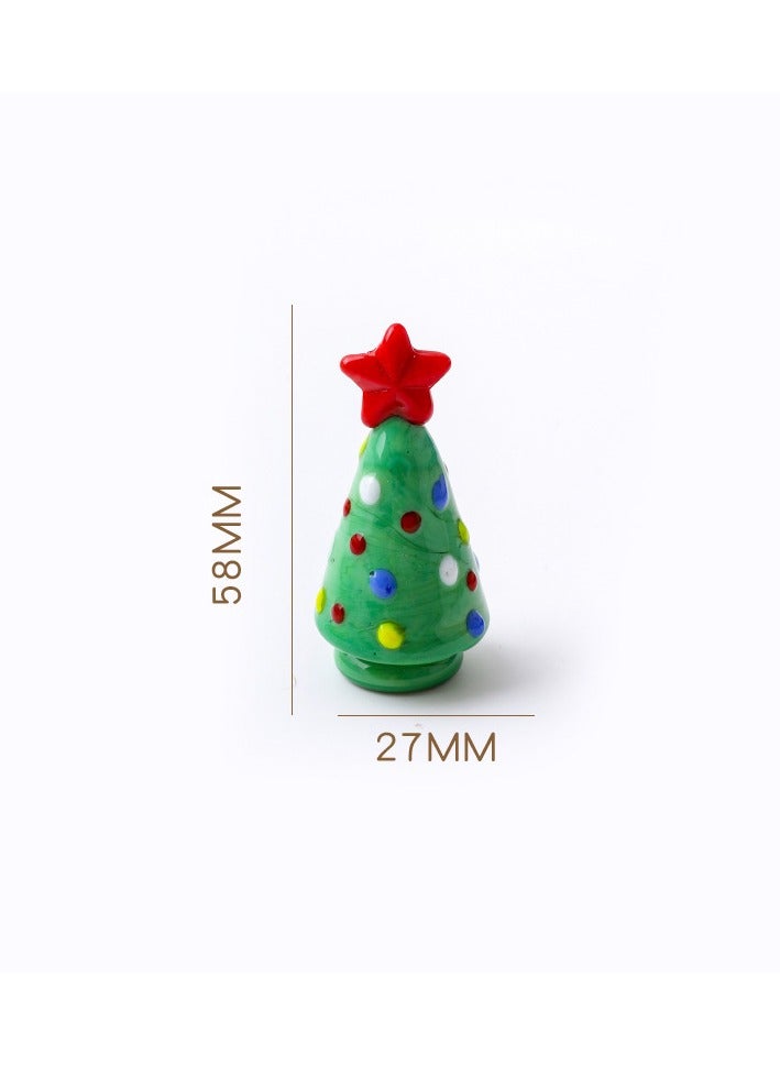 Christmas Glass Ornament Christmas Tree Santa Claus Creative Home Cartoon Mini Ornament  - Image 1