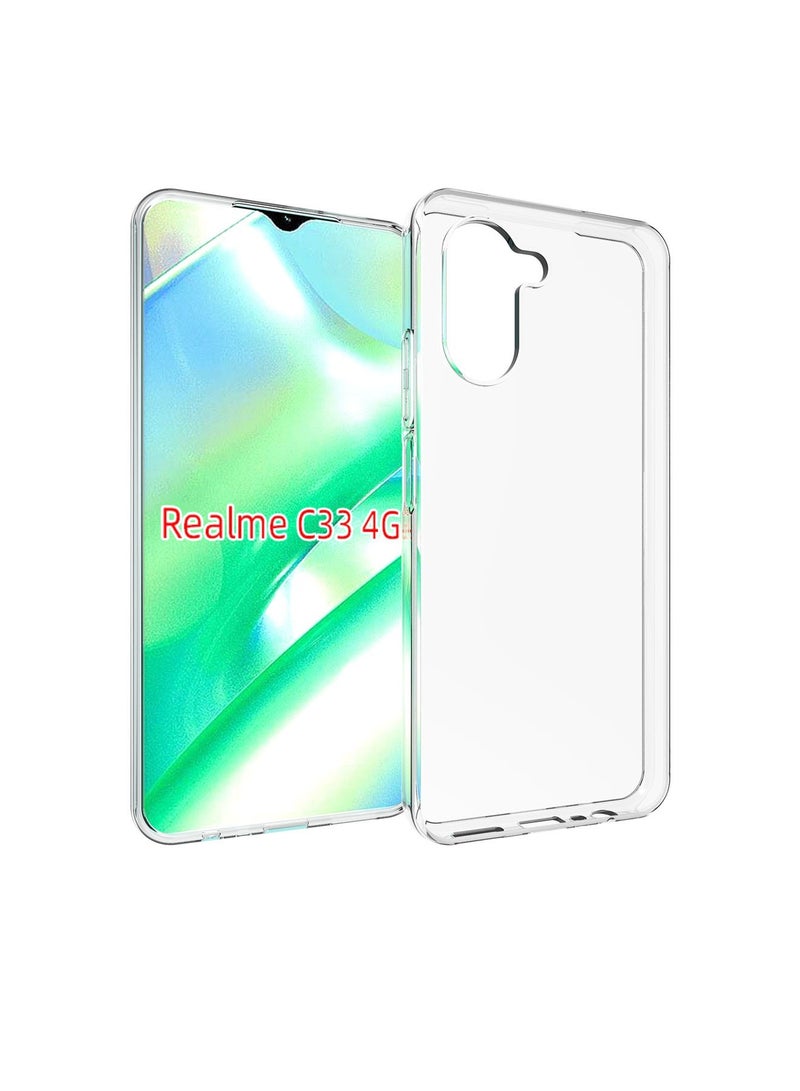 Realme C33 4G Case Cover Protector Accessories Ultra Slim Four Corners Anti-Falling Soft TPU Transparent Clear Anti-Scratch Shockproof Back Cover - Image 2