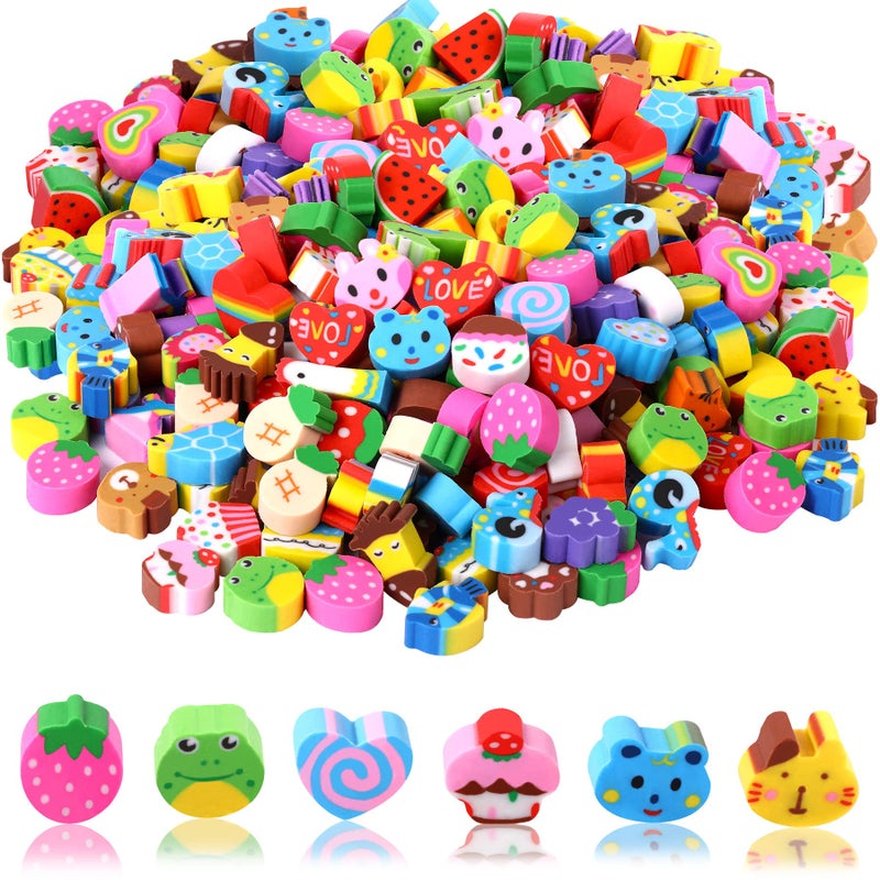 JUNEBRUSHS 150 Pieces Mini Erasers for Kids Bulk, Novelty Animal Erasers,Pencil Erasers Assortment, Cute Small Erasers for Students Homework School Classroom Rewards Prizes Party Favors - Image 1