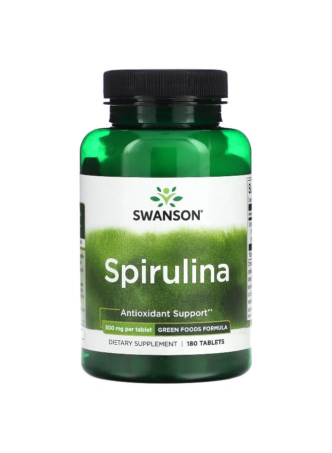 SWANSON سوانسون، سبيرولينا، 500 ملغ، 180 قرص - Image 1