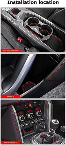 Auprite Anti Dust Mats for Toyota 86 Subaru BRZ Scion FR-S 2013-2020, Custom Fit Cup Holder Liners Mats Door Pocket Center Console Liners (Red/8Pcs) - Image 4