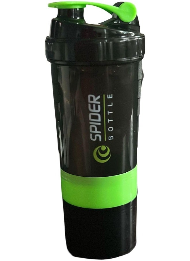 SPIDER Protein Shaker Bottle with Non Slip 3 Layer Twist Off - Green, 500 ml  - Image 2