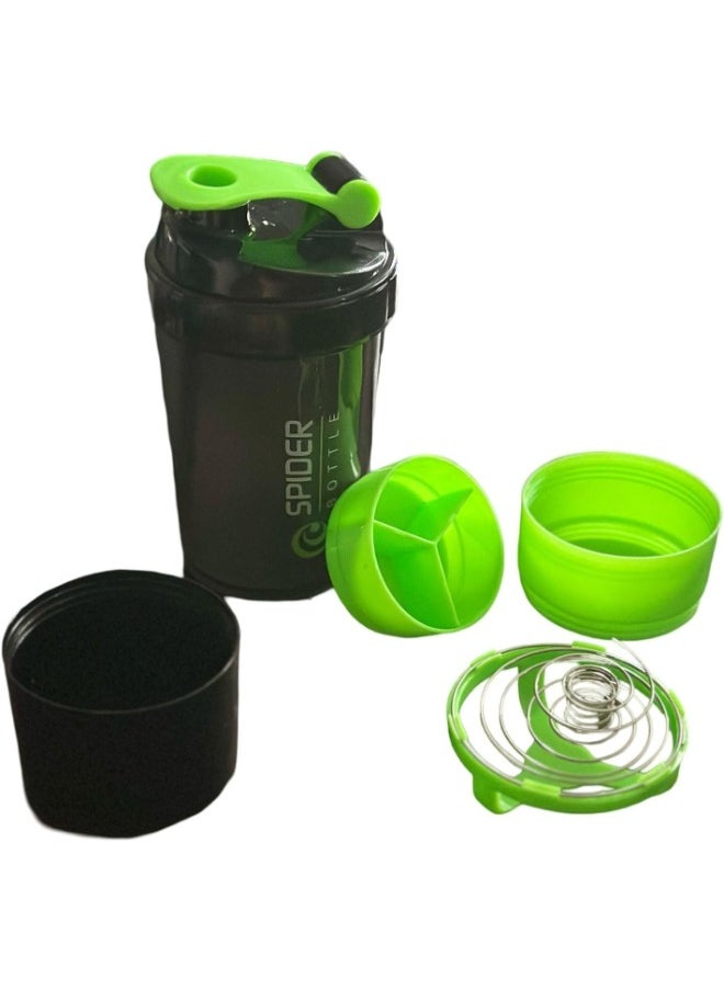 SPIDER Protein Shaker Bottle with Non Slip 3 Layer Twist Off - Green, 500 ml  - Image 3