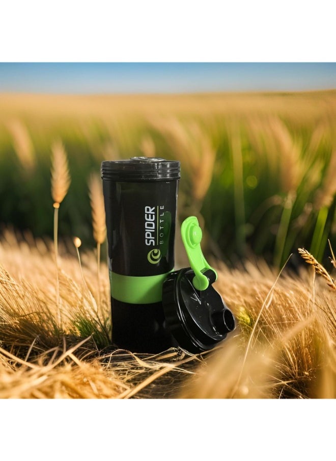 SPIDER Protein Shaker Bottle with Non Slip 3 Layer Twist Off - Green, 500 ml  - Image 4