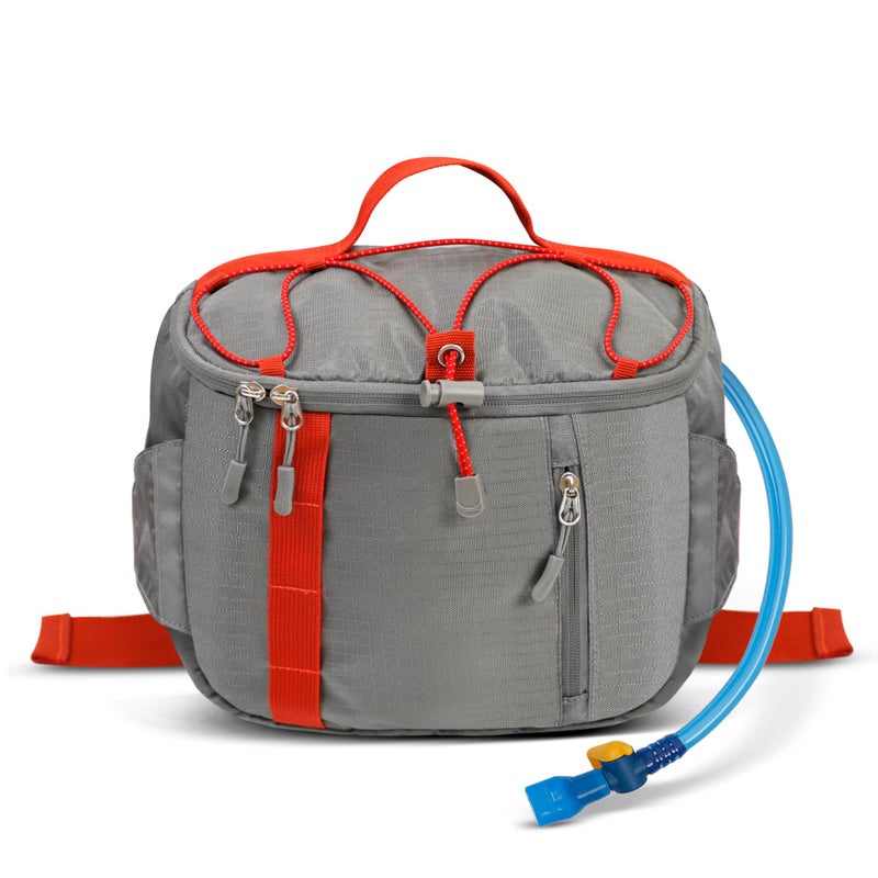 Zavothy Hydration Waist Pack Hip Pack Running Fanny Pack with 1.5 L Water Bladder for Biking Hiking Hydration Pack Gray - Image 1