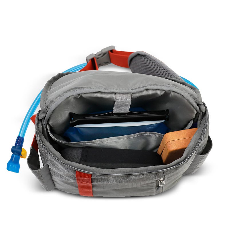 Zavothy Hydration Waist Pack Hip Pack Running Fanny Pack with 1.5 L Water Bladder for Biking Hiking Hydration Pack Gray - Image 5