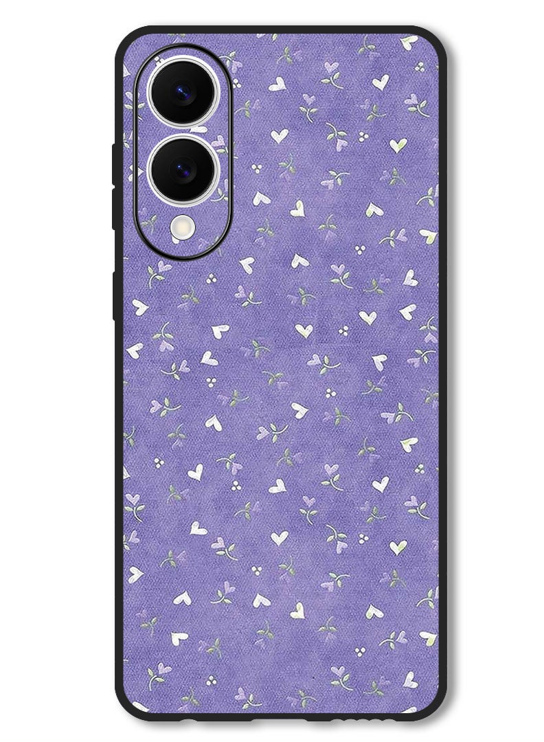 Theodor Case Compatible with Samsung Galaxy S25 Edge 6.7 Inch Protection Shockproof Bumper Cover Hearts Purple Background - Image 1