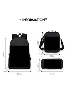 NIBEMINENT Cartoon printed three piece backpack for primary and secondary school students, anime backpack, shoulder bag, pencil case  - Image 2