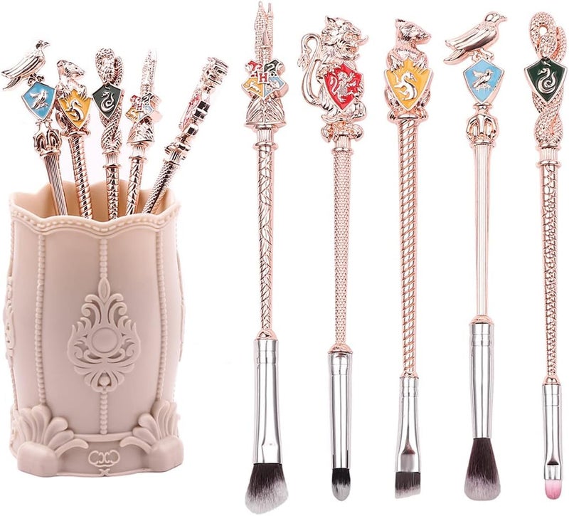 ã€2 Color Optionsã€‘ Gifts Metal Makeup Brushes Set Gifts Wi-zard Wand Makeup Brushes Set for Women Magic Eye Shadow Eyeliner Blending Lip Brush - Brushes Holder Pot Not Included