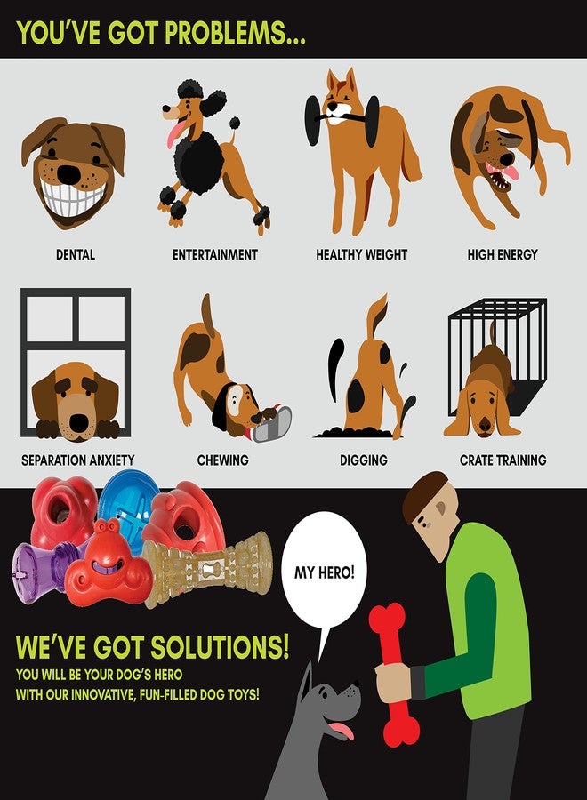 Hero SnackTime Soft Rubber Bouncy Ball, Blue Dog Toy - Image 2