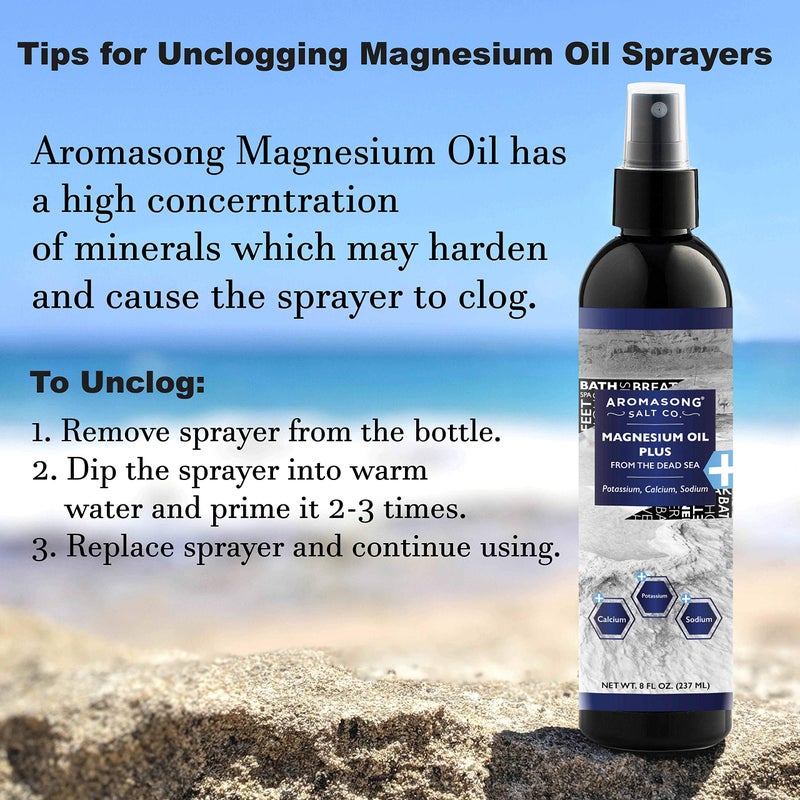 Aromasong Extra Strength Ultra-Pure Magnesium Spray (23mg Magnesium in Each Spray) 8 Oz, Known to be Used for Soothing Headaches, and Leg Discomfort - Image 5